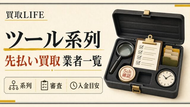 先払い買取のツール系列とは？業者一覧付きで5chや注意点など解説