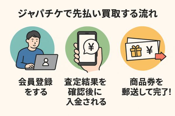 ジャパチケ先払い買取する流れ