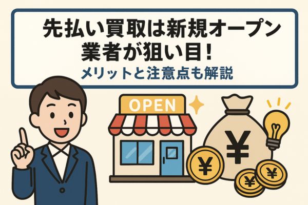 先払い買取は新規オープン業者が狙い目！メリットと注意点も解説